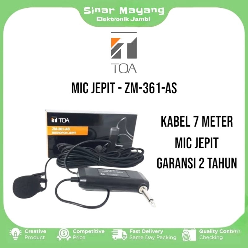 Mic Jepit TOA ZM-361-AS/ Microphone Jepit TOA/ Garansi Resmi TOA
