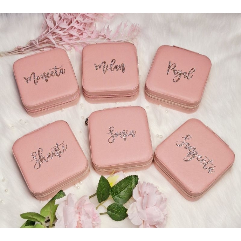 (Pre-order) Custom Tempat perhiasan/Jewelry box custom nama dan warna