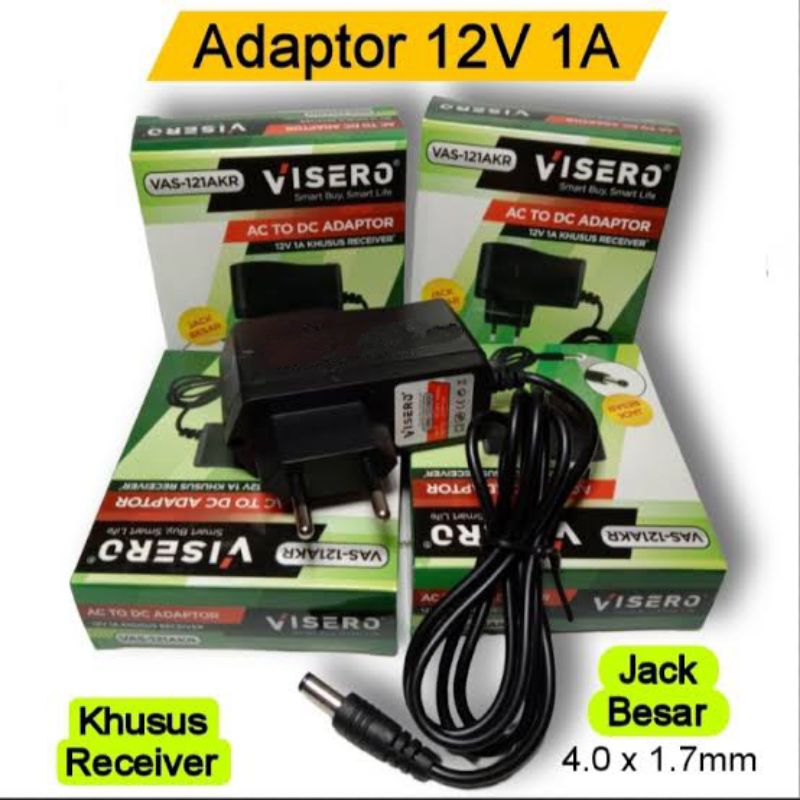 Adaptor AC TO DC 12V 1A reciever VISERO