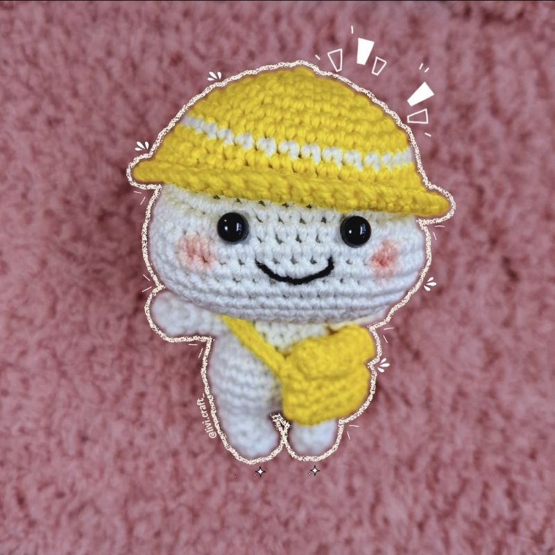 AMIGURUMI QUBY PENTOL Crochet Boneka Rajut Gantungan Kunci Keychain