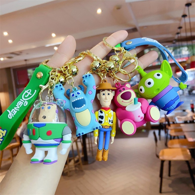 Gantungan Kunci Boneka Toy Story Buzz Lightyear Lotso Woody Aliens Keychain Disney