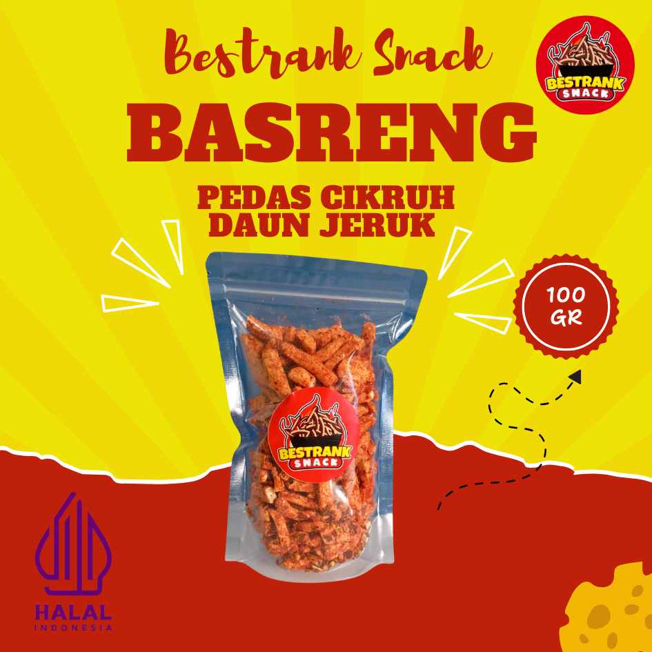 

Basreng pedas bumbu rendang viral 100 gram