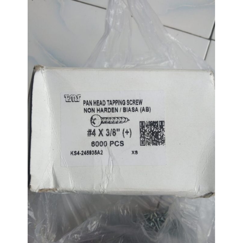 1.000 pcs. Sekrup Tapping Tapping Screw Pan Head 4 x 3/8"