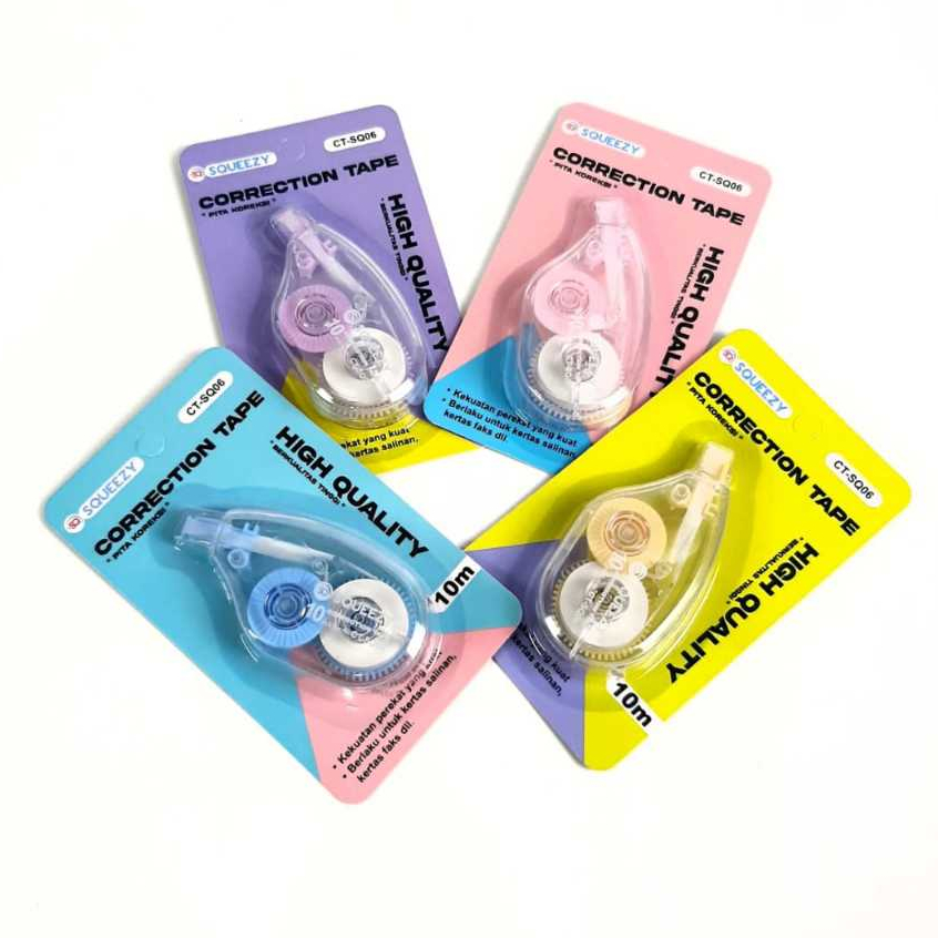 

Harga Grosir (1Dus/ 24pcs ) Correction Tape Pita CT-SQ06 10M SQUEEZY