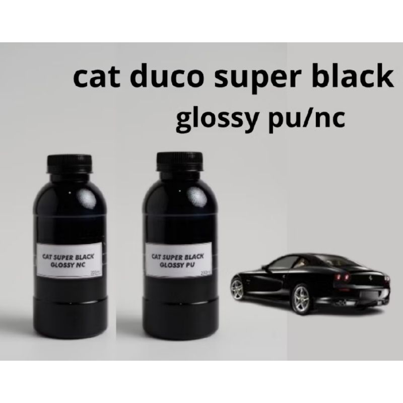 Cat Super Black Glossy PU NC 100ml 200ml/cat hitam