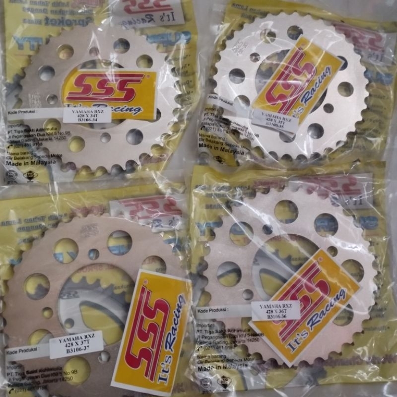 Gear SSS Yamaha RXZ RX King Jupiter Vega Fiz r 428 34 35 36 37T