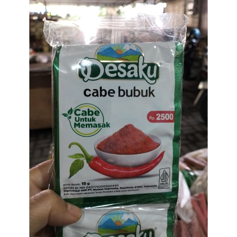 

(1R/10pcs) desaku cabe bubuk untuk memasak kemasan 15gr