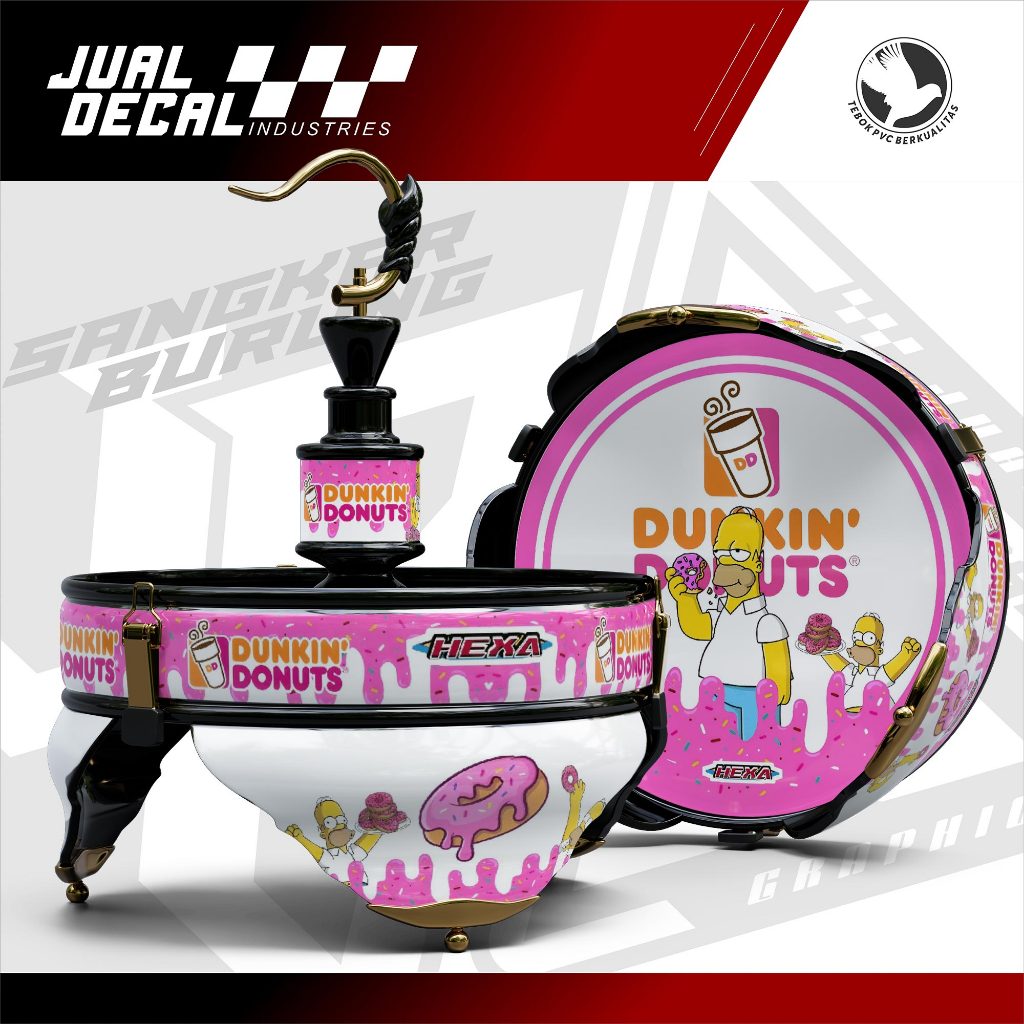 Stiker Sangkar Lovebird RADJA Variasi Dunkin Donut Decal Tebok Burung Pleci Helopet Batman