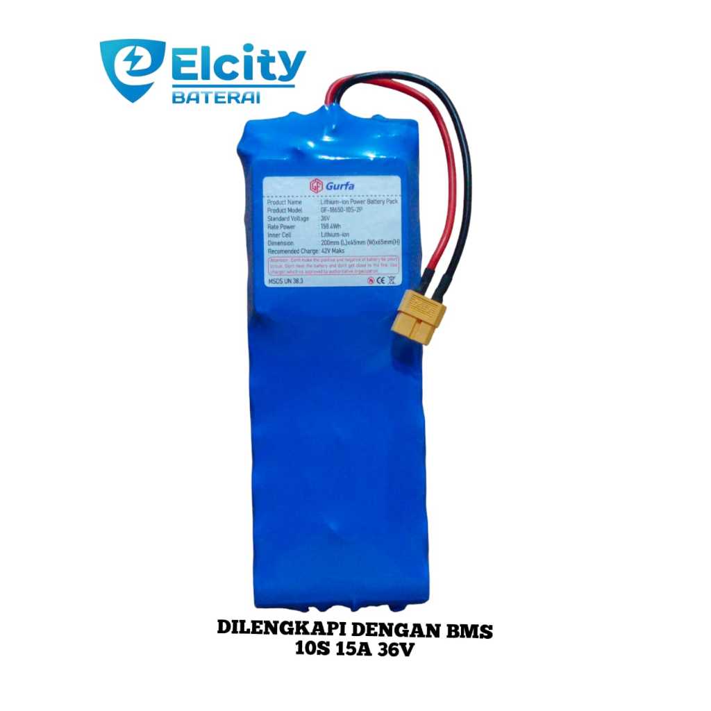 Baterai HOVERBOARD / SMART BALANCE / MINI SEGWAY 20X 18650 15000mAh 36V BMS 10S 15A...A167