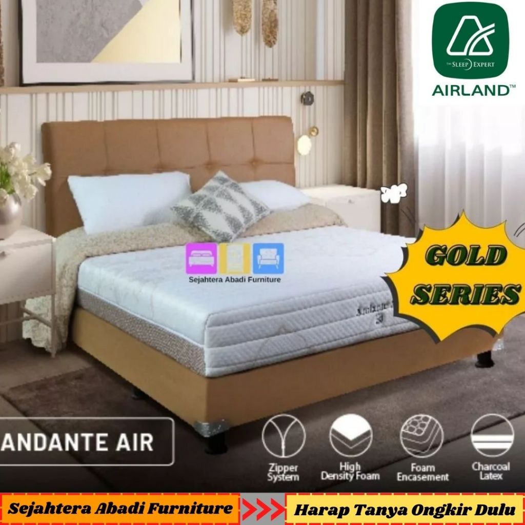 Airland Spring Bed Kasur Full Natural latex Andante Air Spring Bed duo feel matras & full set Full L