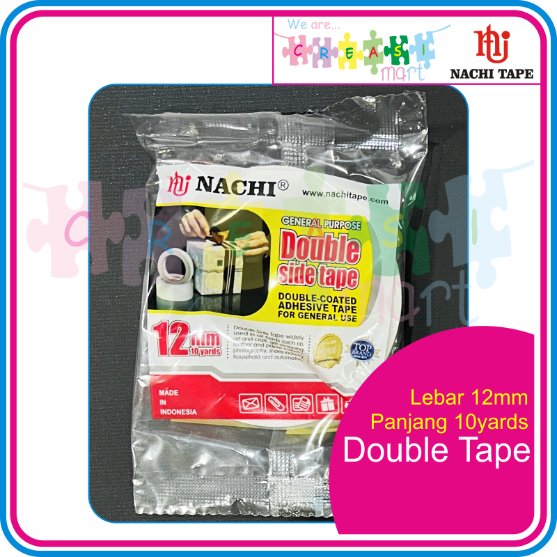 

Nachi Double Tape / Selotip Bolak-balik Lebar 12mm Panjang 10yard Made in Indonesia