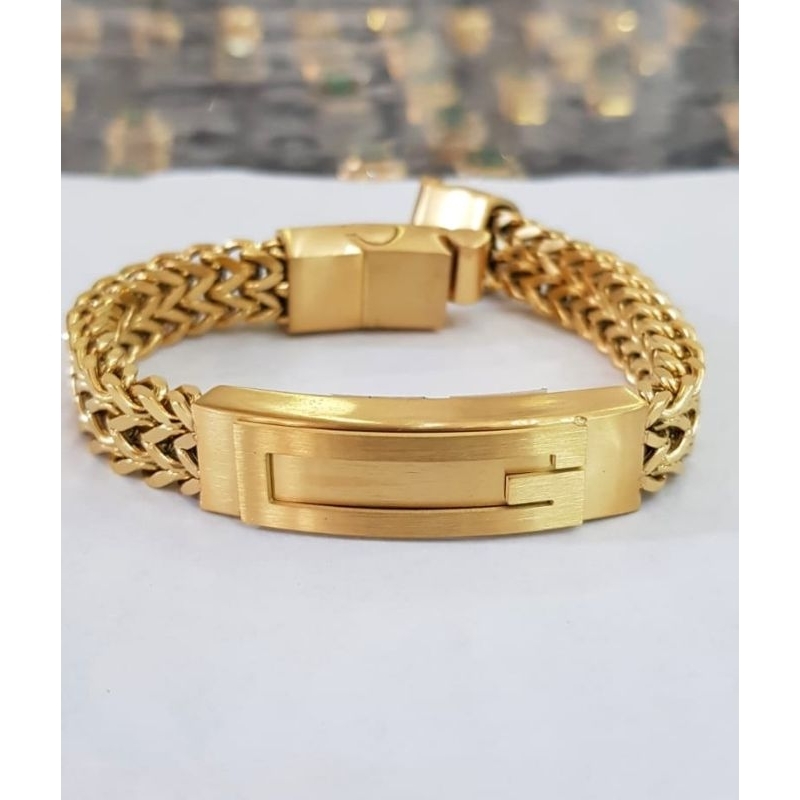 Gelang titanium pria rantai panjang 20_21cm anti karat