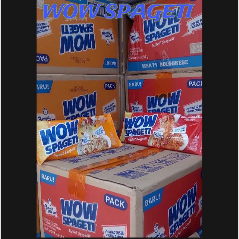 

WOW SPAGETI CREAMY CARBONARA / MEATY BOLOGNESE 1 DUS ISI 40 PCS