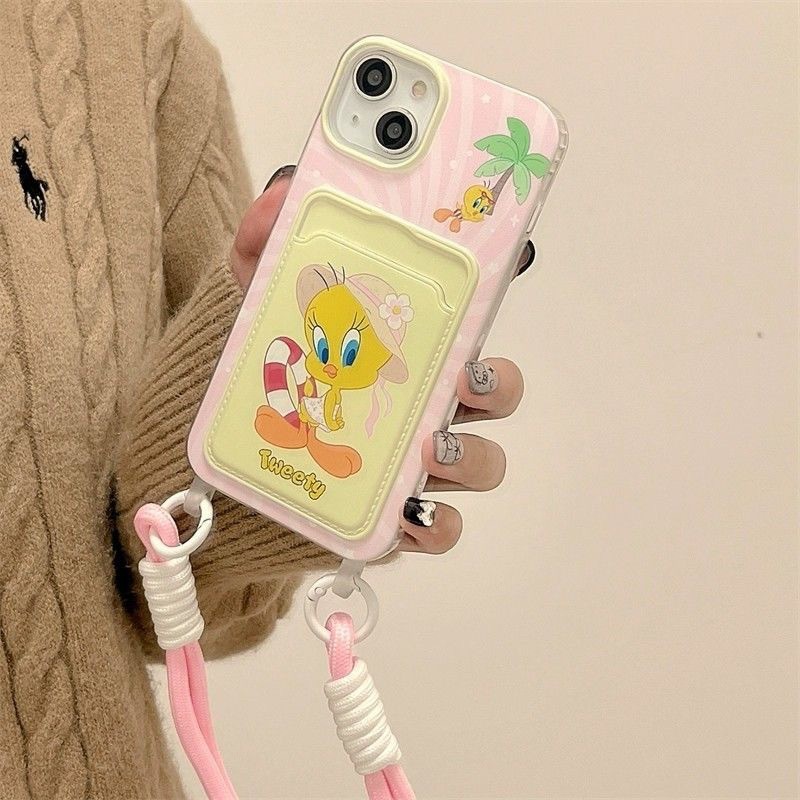 [TCS] Card Holder Case Tempat Kartu Casing Tweety Iphone 11 12 pro 13 14 15 pro max