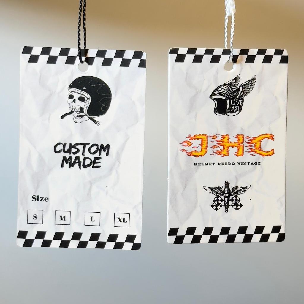 

(FREE DESIGN) Label hangtag baju full color 2sisi label hijab hangtag custom tag tebal