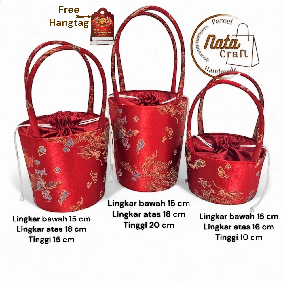 

Nata craft-Tas Parcel Serut Cheongsam CNY Tas Hampers Imlek