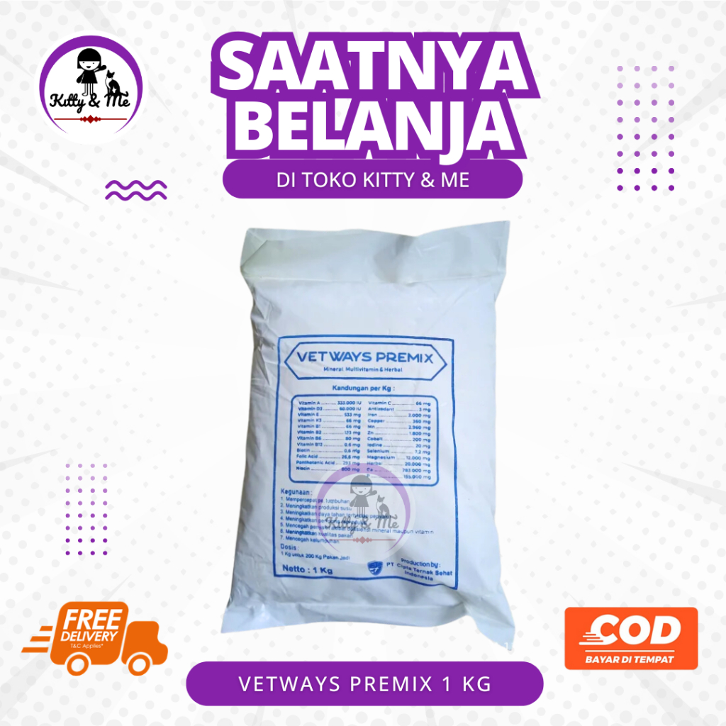 VETWAYS PREMIX 1 KG - Multivitamin dan Mineral Lengkap Untuk Sapi