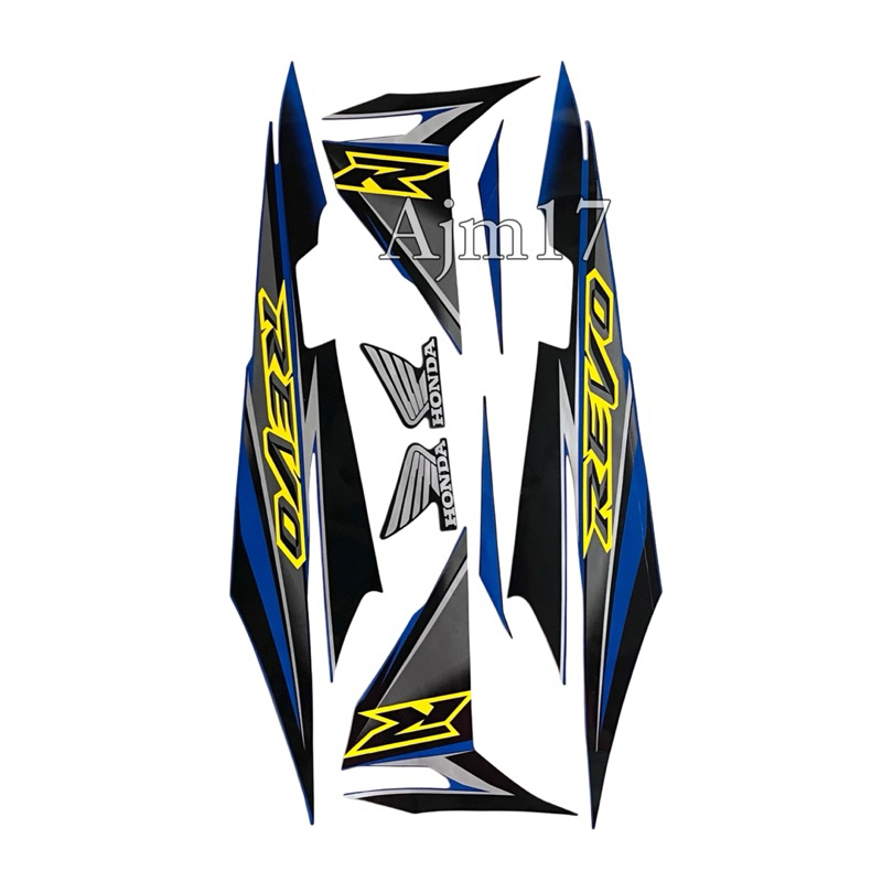 STIKER STRIPING MOTOR REVO 2008 BIRU
