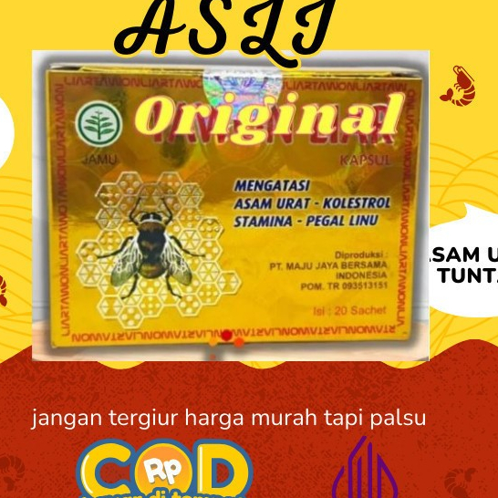 

BUNDLING KIRIM HARI INI - Terlaris Hbl Tawon ( liar dan kuning ) minuman hbl untuk asam uratt pegell liinu Berhologram