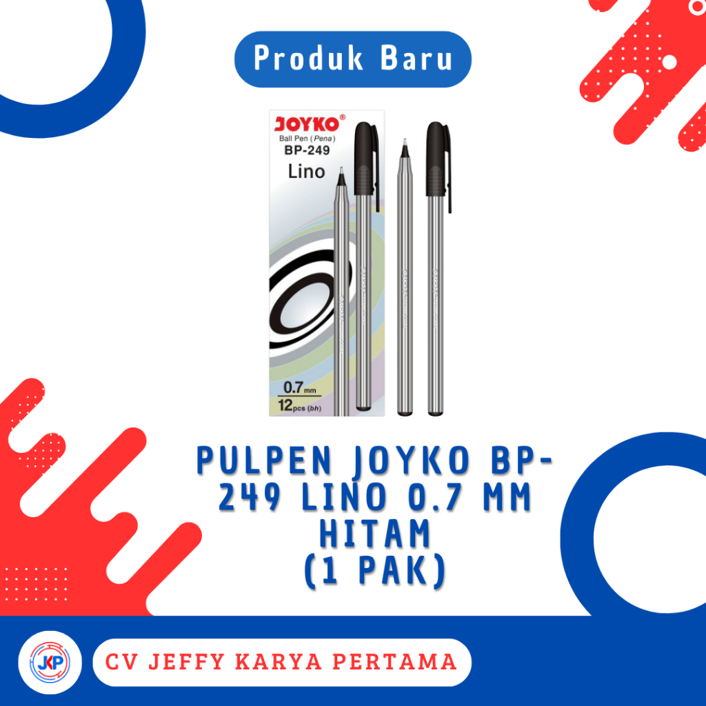 

Pulpen Joyko Bp-249 Lino 0.7 mm Hitam (1 Pak)