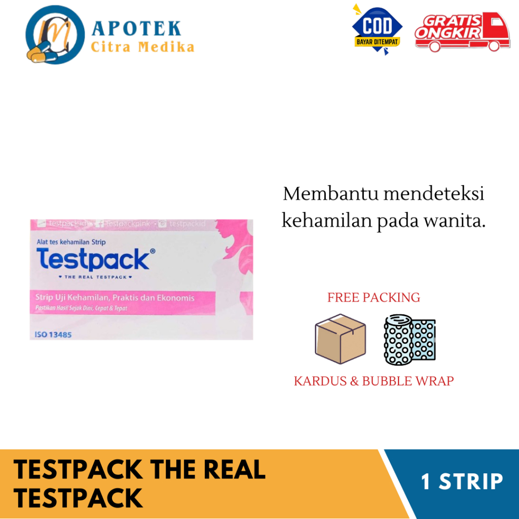 TEST PACK (THE REAL TEST PACK @1 STRIP) - TES PACK PRAKTIS DAN CEPAT MENGETAHUI KEHAMILAN