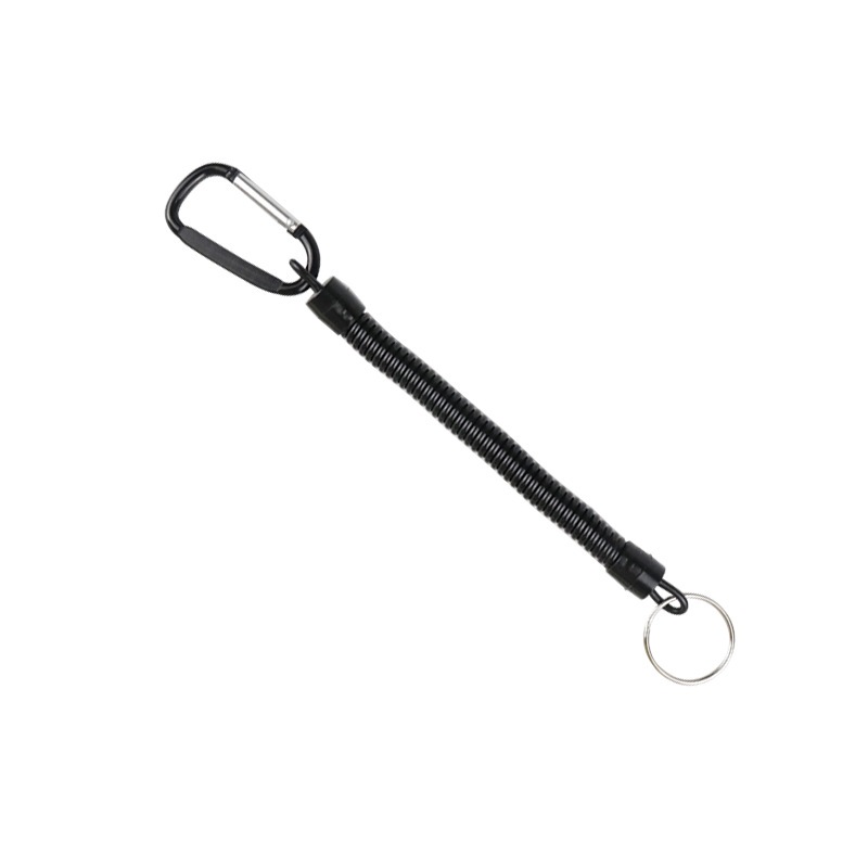 Gantungan Kunci Karabiner Tali Karet Spiral Spring