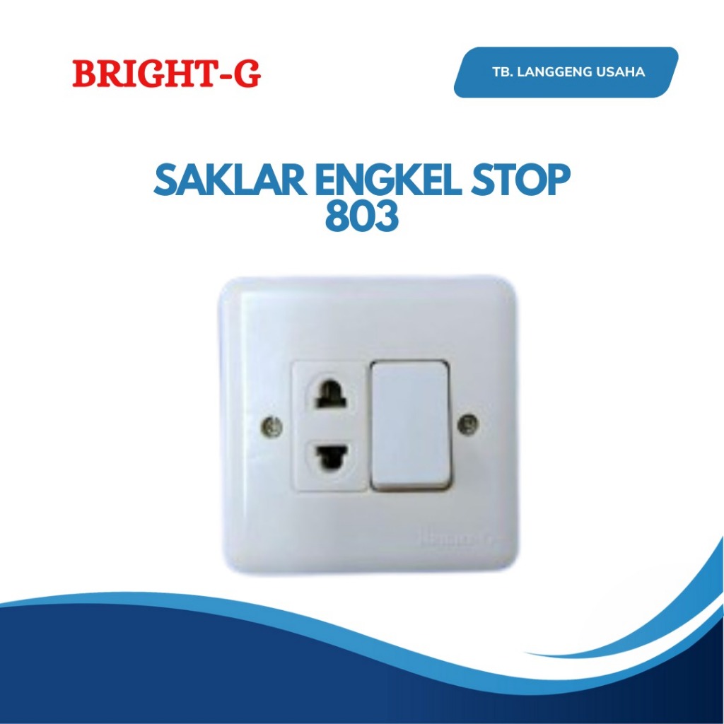 BRIGHT-G 803 SAKLAR STOP KONTAK TANAM DINDING TEMBOK / ENGKEL STOP INBOW 1LUBANG SINGLE / 1 GANG / 1