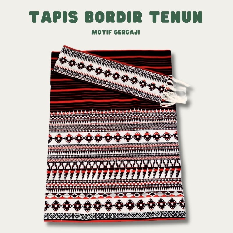 Kain Tapis bordir lampung bahan tenun 3 tingkat - Motif Gergaji OB