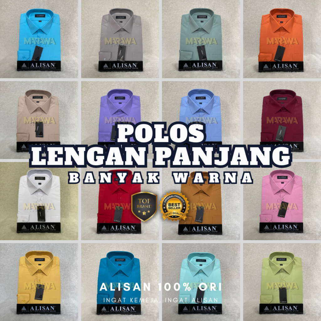 Kemeja Alisan Lengan Panjang Kemeja Pria Kemeja Formal Pria Alisan SLIMFIT Polos