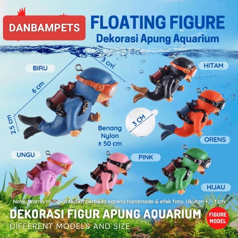 Hiasan Aquarium Penyelam / Ornamen Penyelam Aquarium
