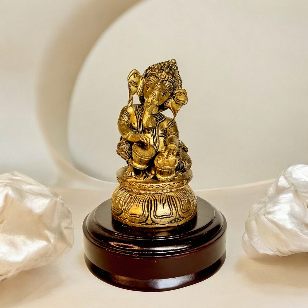 Ganesha Playing Tabla Statue - A Cultural and Elegant Touch for Your Decor Ganesha Playing Tabla wit