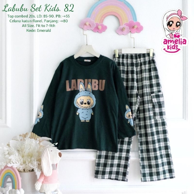 Labubu  Set kids ori amelia kids label setelan  anak  cewek terbaru amelia kids