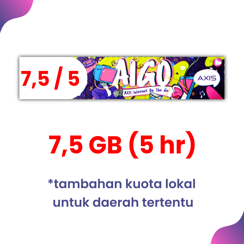Voucher AXIS 7,5 GB (5 hari) - Kuota Sesuai Daerah