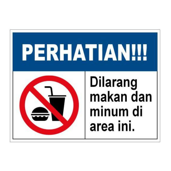 

STIKER SIGN VINYL DILARANG MAKAN DAN MINUM DI AREA INI 20 X 15 CM MURAH - SIAP KIRIM