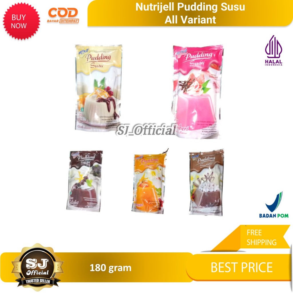 

Nutrijell Pudding Bubuk Susu Varian rasa / Nutrijel Puding