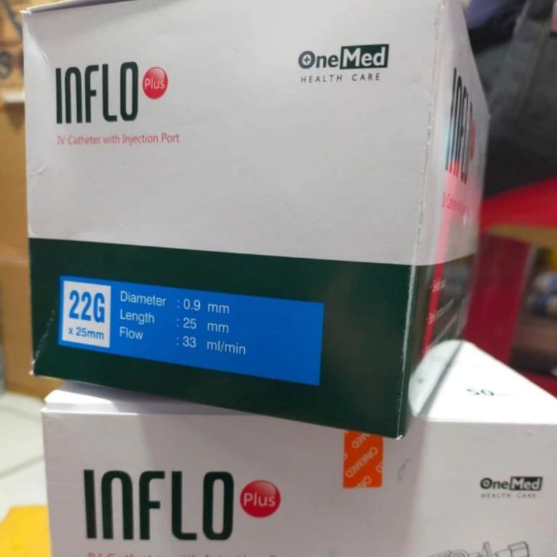 Per Box Inflo Plus 22G (isi 50 pcs)