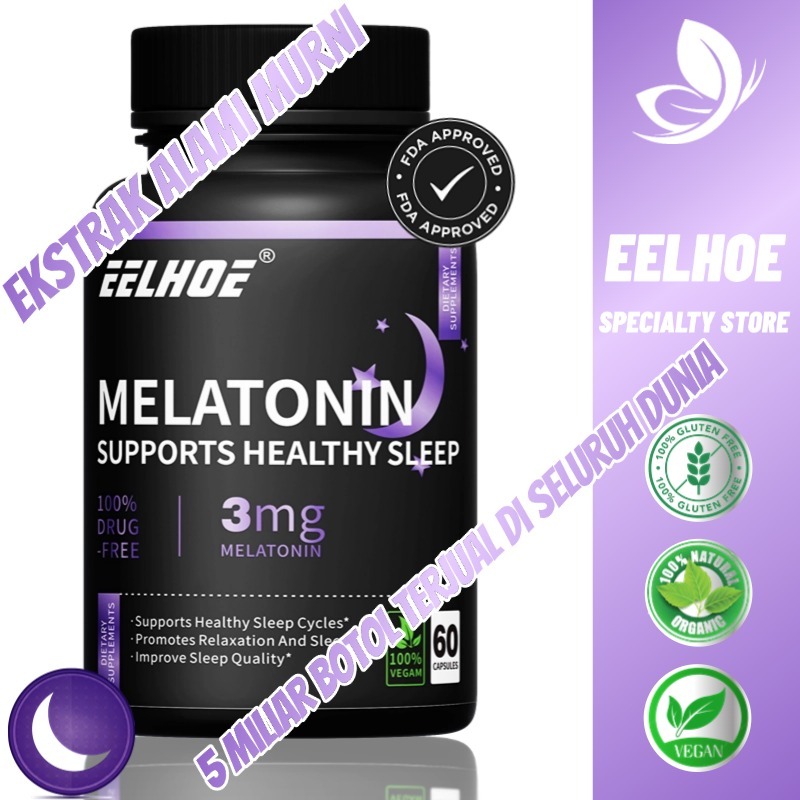 Melatonin 3 mg - mendukung tidur yang sehat dan membantu memperkuat kekebalan dan kesehatan jantung