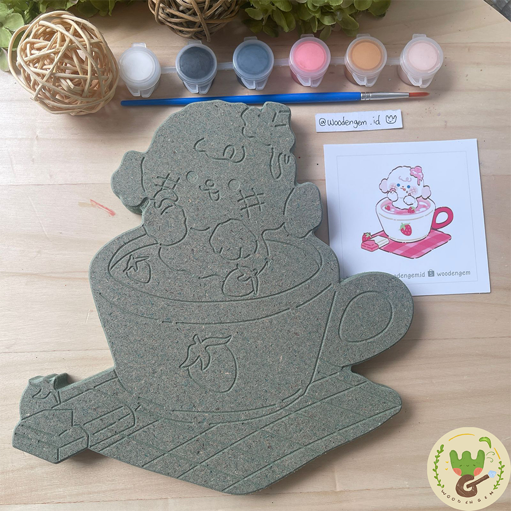 

WOODENGEM Bichon DIY Wood Painting Kit Mewarnai Melukis Mainan Anak Kayu Souvenir Hampers Ulangtahun