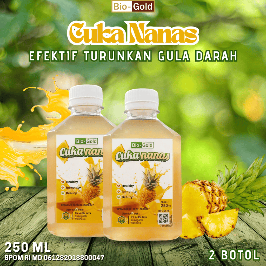 

Cuka Nanas Asli Fermentasi Organik With Mother 250ml Membantu Menstabilkan Lonjakan Kadar Gula Darah