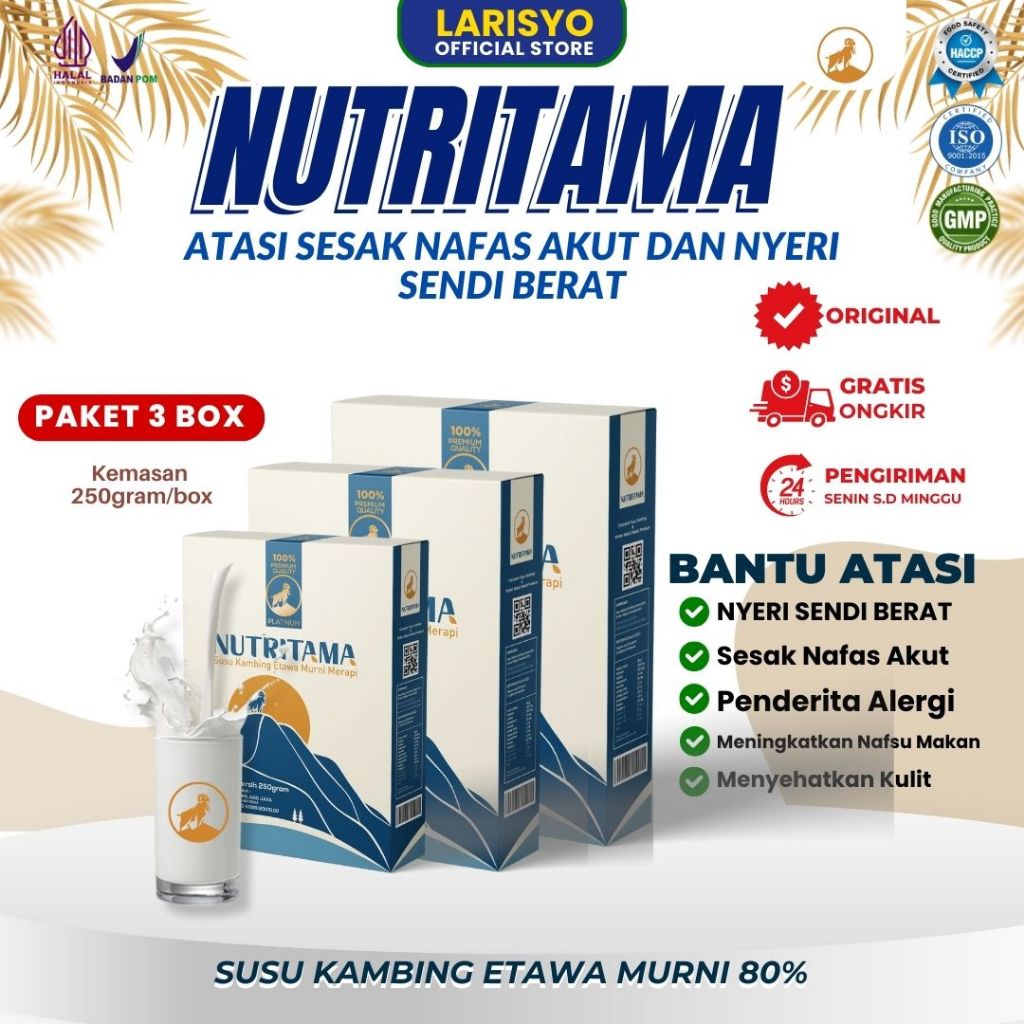 

Nutritama Paket 3 Box - Susu Etawa, Solusi Sehat untuk Tulang dan Sendi Meningkatkan Imunitas Tubuh