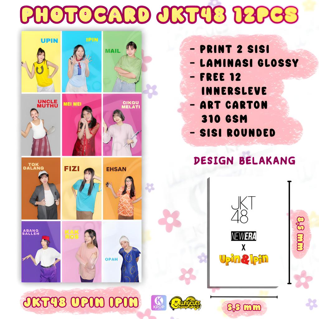PC Photocard jkt48 x Upin & ipin print 2 sisi laminasi glossy anti air tidak luntur tebal