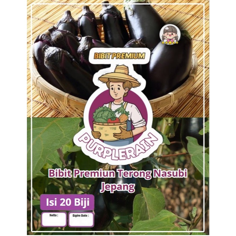 Bibit Premium Terong Nasubi Jepang | Biji Bibit Terong Pondoh Ungu