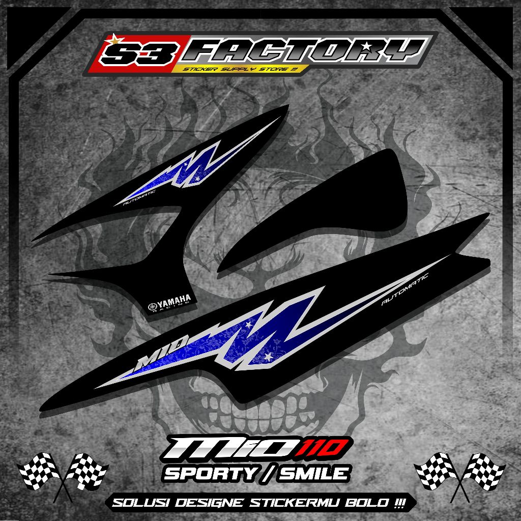 STRIPING YAMAHA MIO 5TL MOTIF M SIMPEL SPORTY/SMILE VARIASI