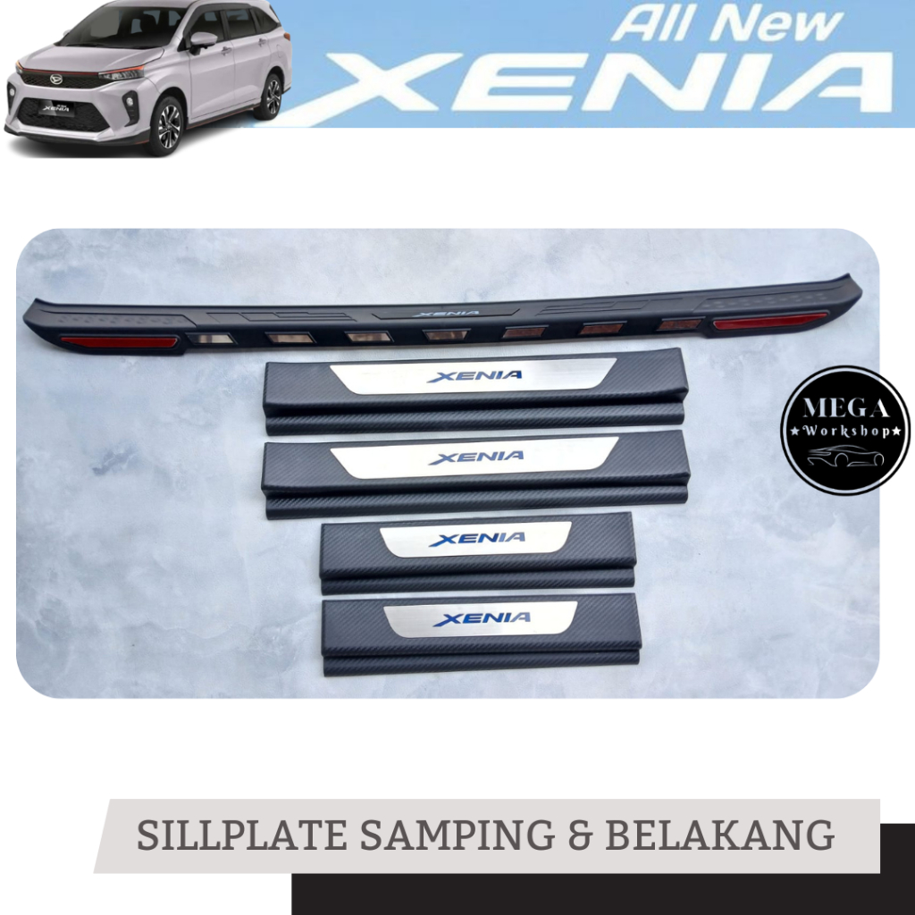 Paket Sillplate Injakan Samping Injakan Belakang Mobil Xenia 2022 - 2024