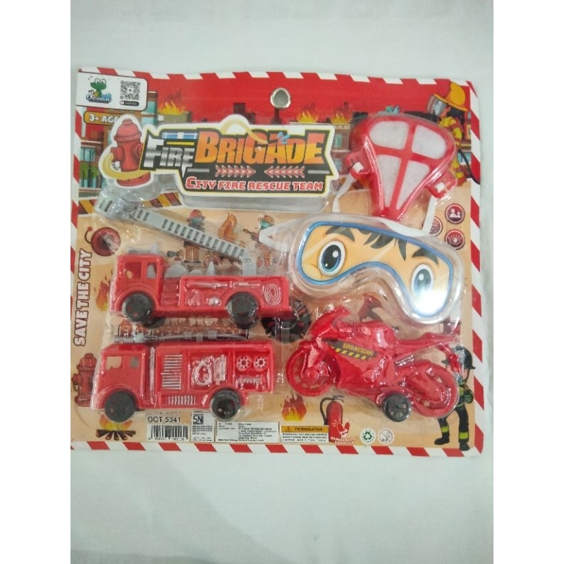 mainan set mobil pemadam kebakaran