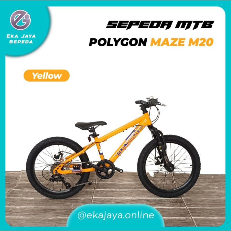 Sepeda Gunung MTB 20 Inch POLYGON MAZE M20 - YELLOW [NEW COLOR 2024]