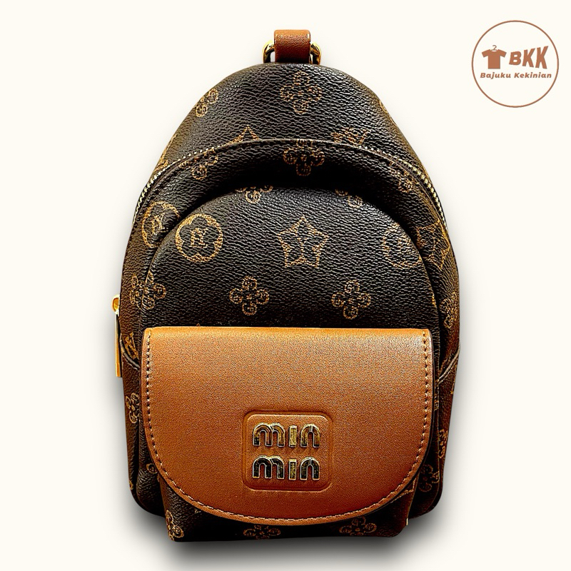 Backpack mini wanita | Tas ransel mini wanita dari bahan kanvas detail tali belakang atau backpack..