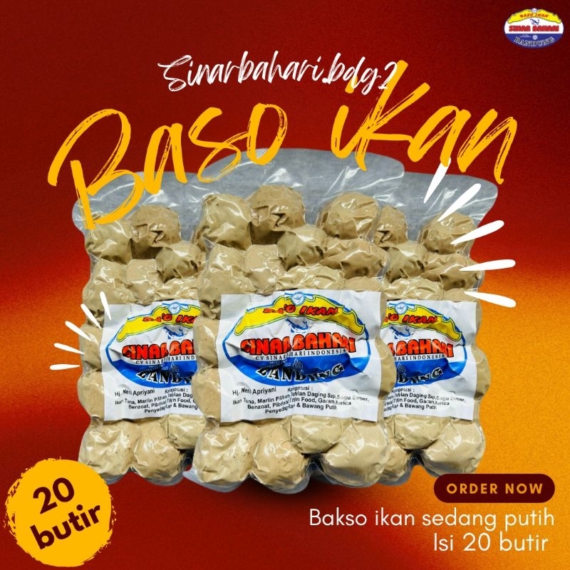 

bakso ikan sinar bahari | sedang putih | isi 20 butir