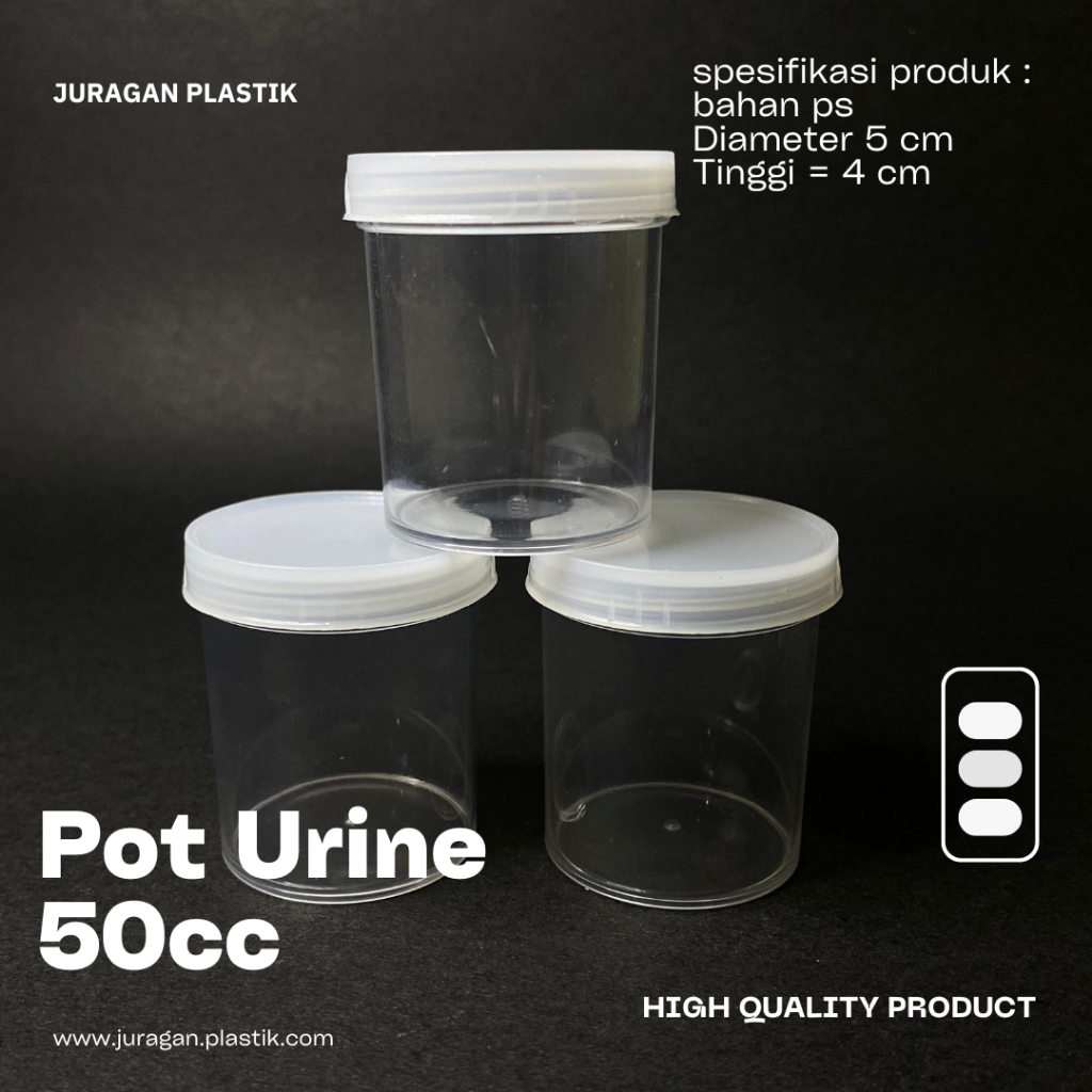Pot urine 50cc/Pot salep 50cc/