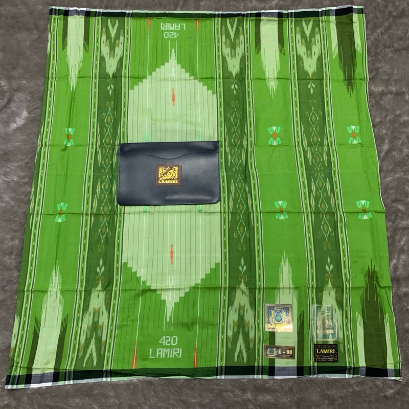 Sarung LAMIRI 420 SGT GOLD Sutra 50% Jahit Tengah Songket Timbul (BISA COD)